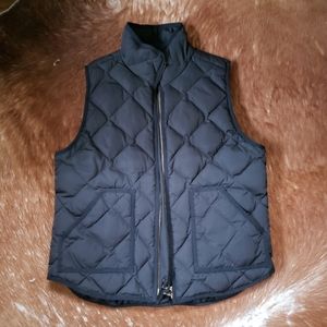 Black Quilted Down J. Crew Vest